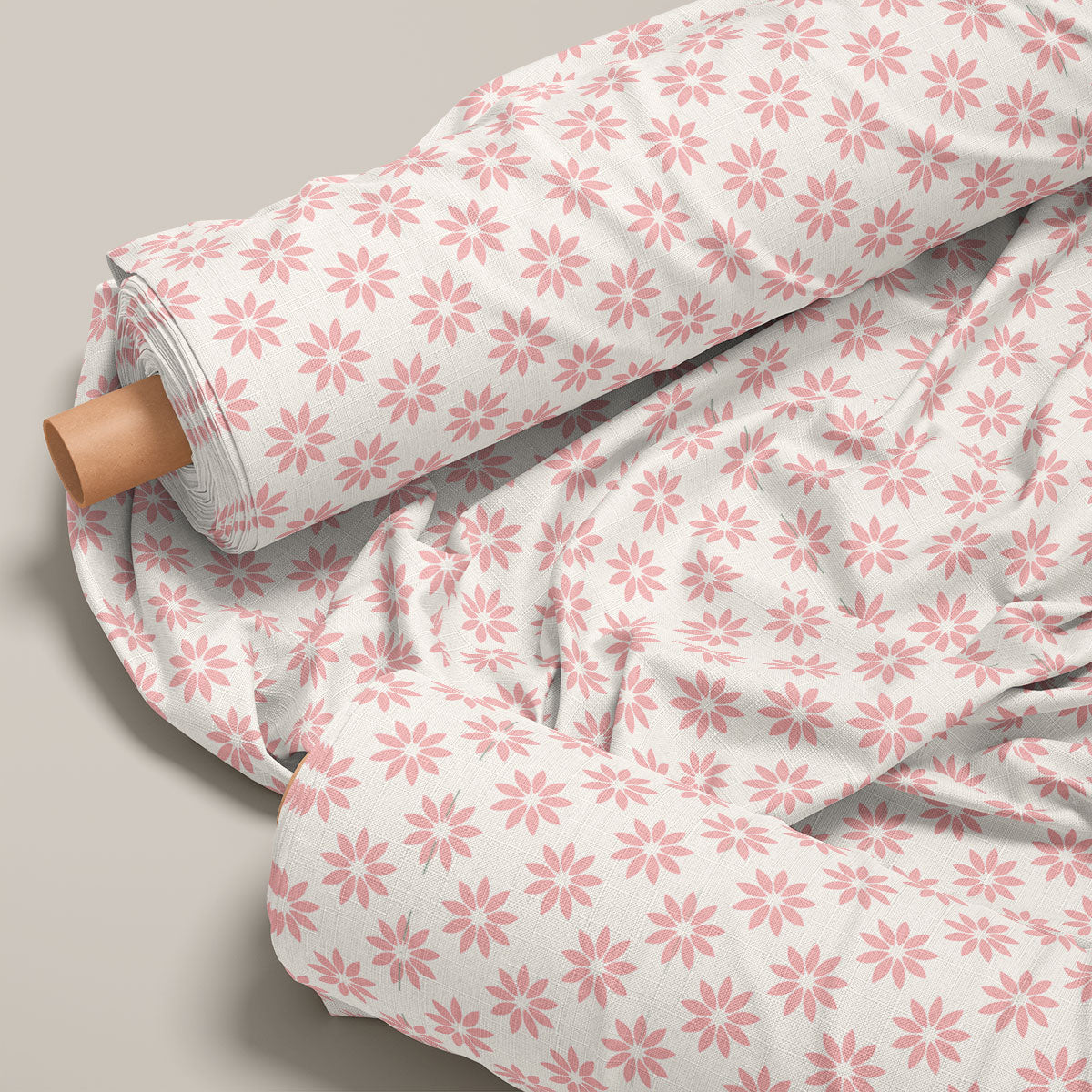 Pale Leaf And Old Pink Pattern  Geometric Print